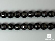 Бусины из шерла (чёрного турмалина), огранка, 62 шт. на нитке, 6-7 мм