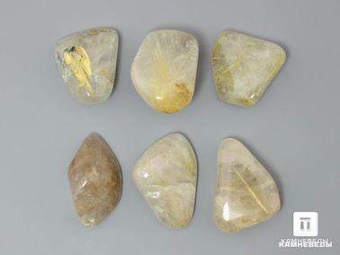 Волосатик, Рутил, Кварц. Волосатик (рутил в кварце), галтовка 2-3 см