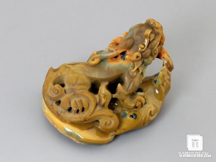 Китайский дракон из халцедона, 4,8х3,3х3,1 см, 23-130/17, фото 4