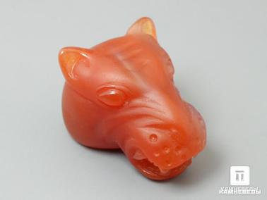 Сердолик. Голова пантеры из сердолика, 3,2х2,2х2 см