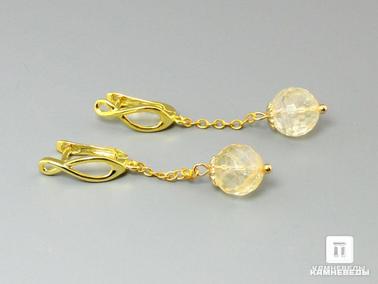 Цитрин. Серьги с ограненным цитрином, огранка