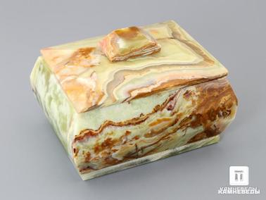 Оникс мраморный. Шкатулка из оникса мраморного, 10х7,5х6,5 см