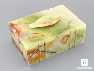 Оникс мраморный. Шкатулка из оникса мраморного, 14,5х9,7х6,4 см