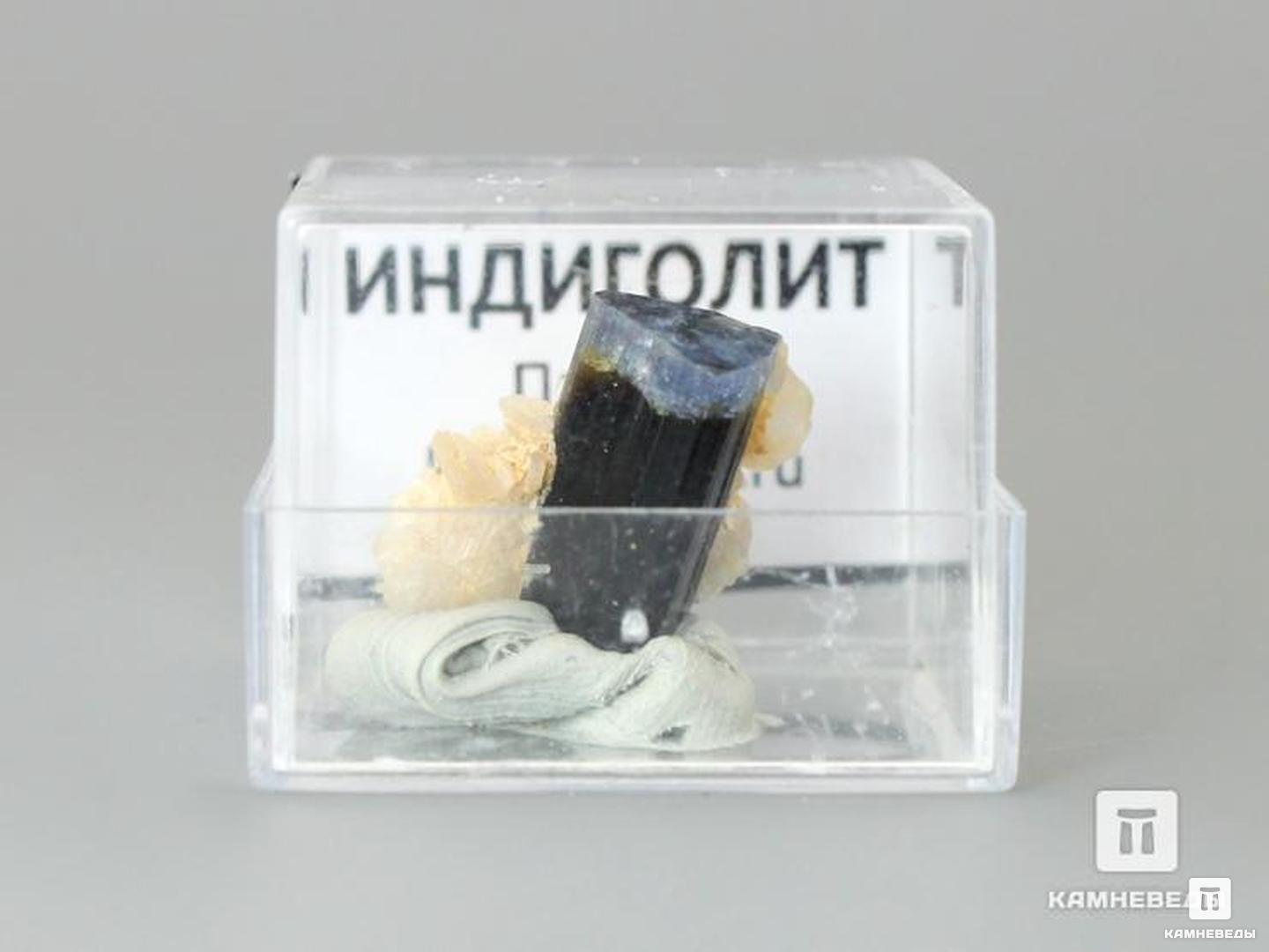 Турмалин (индиголит), кристалл с породой 1,8х1,5х1,5 см, 10-76/39, фото 3