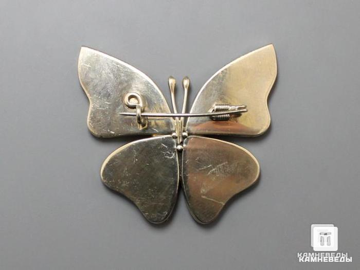 Брошь «Бабочка» с авантюрином, 4,1х3,7х0,2 см, 42-27, фото 2