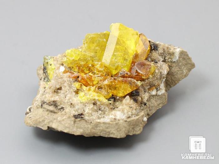 Сера самородная на породе, 7,5х6х3,7 см, 10-6/19, фото 2