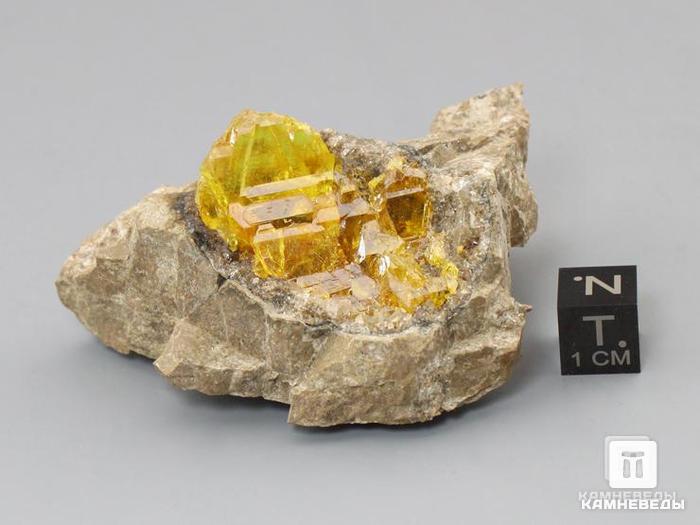 Сера самородная на породе, 6,3х4,9х3,3 см, 10-6/20, фото 2