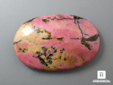 Родонит. Родонит, полированная галька 7,3х4,8х1,3 см
