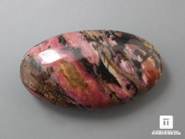 Родонит. Родонит, полированная галька 6,4х3,6х1,9 см