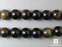 Бусины из обсидиана золотистого,10 шт. на нитке,12 мм