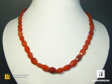 Сердолик. Бусы из сердолика с огранкой