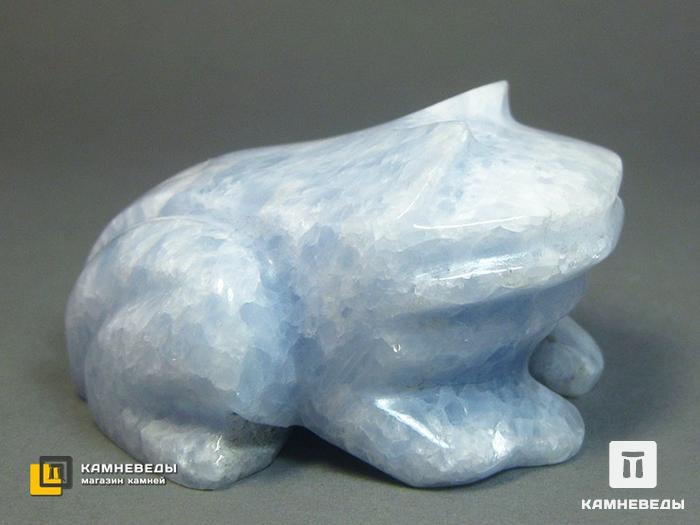 Лягушка из голубого кальцита, 6,4х5,6х3,5 см, 23-10, фото 1