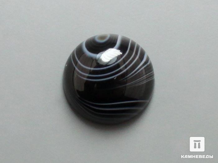 Агат чёрный, кабошон 12 мм, 9-33/2, фото 2