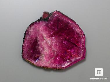Рубеллит, Турмалин. Турмалин, полированный срез 4,6х4,2х0,3 см