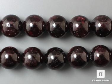 Альмандин, Гранат. Бусины из альмандина (граната), 10 шт. на нитке, 12-13 мм