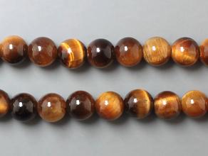 Бусины из тигрового глаза, 58-62 шт. на нитке, 6-7 мм