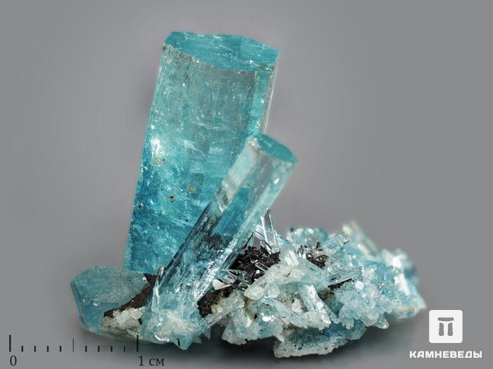 Аквамарин (голубой берилл), сросток кристаллов 3,1х2,5х1,9 см, 10-29/36, фото 1