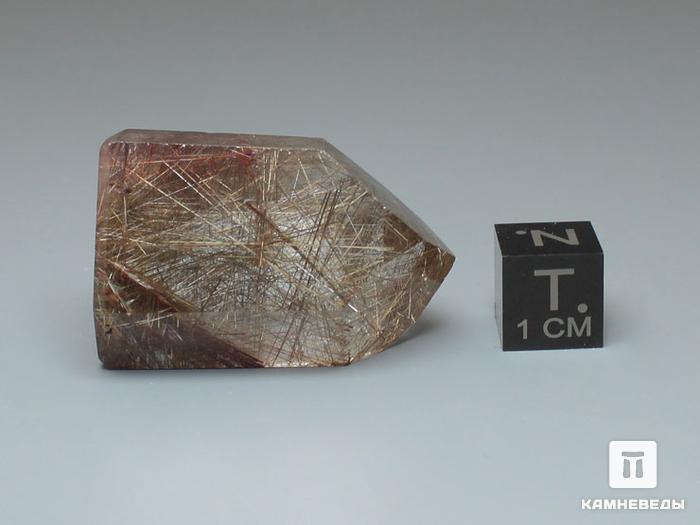 Кварц-волосатик, полированный кристалл 3,4х2,4х1,6 см, 11-20/33, фото 3