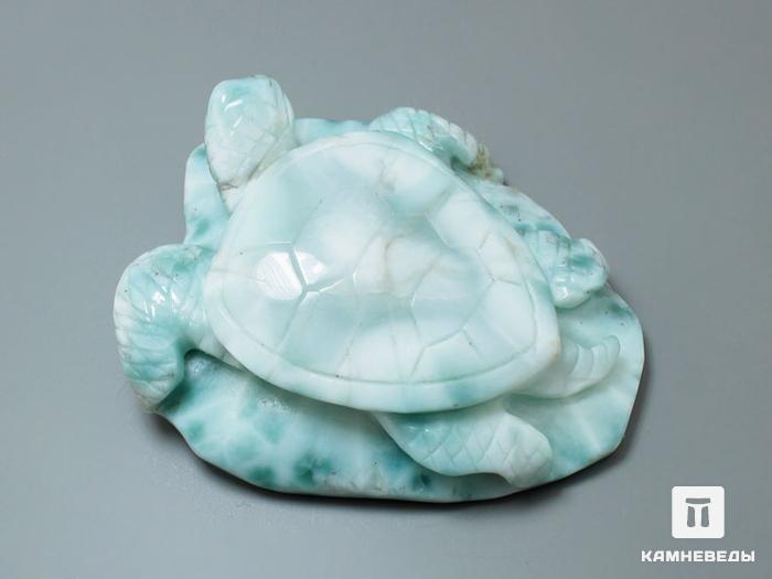 Черепаха из ларимара, 6,4х5,5х2 см, 23-271, фото 2