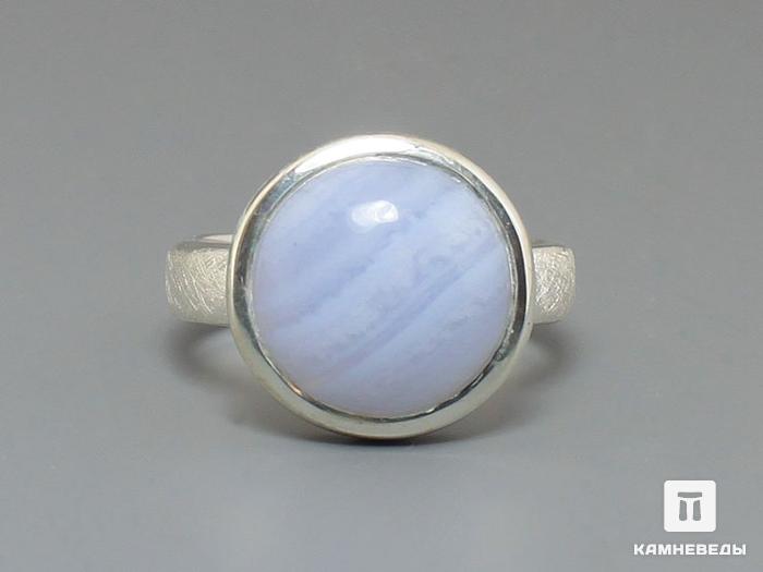 Кольцо «Сатурн» с голубым агатом (сапфирином), шагрень, 44-99/7, фото 2