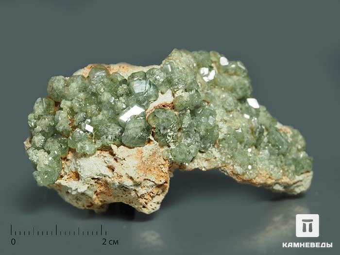Демантоид, кристаллы на породе 7х4х3 см, 10-247/7, фото 1