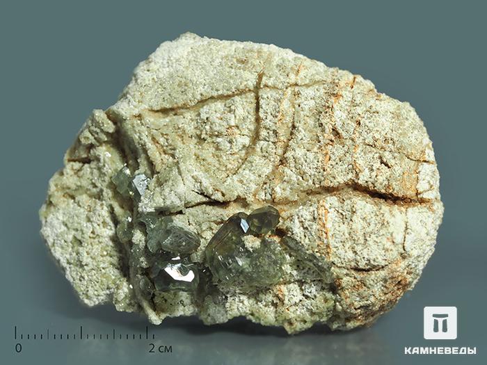 Демантоид, кристаллы на породе 6х4,2х2,5 см, 10-247/9, фото 1
