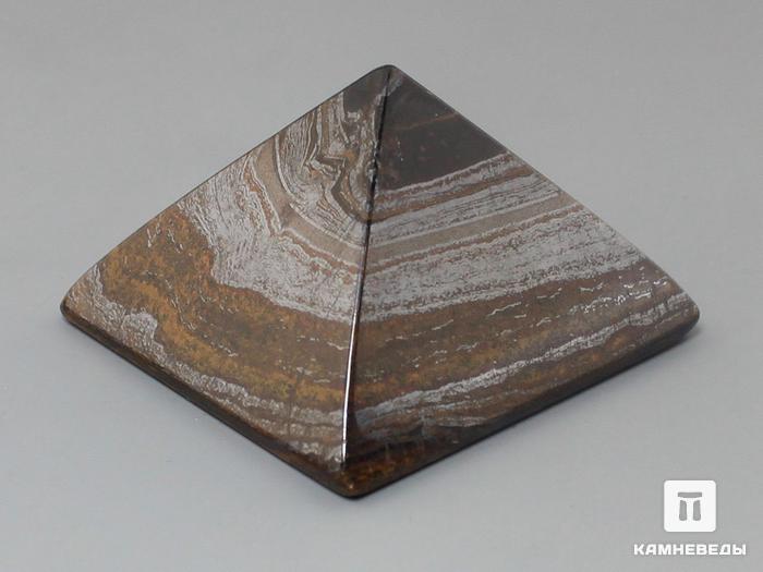 Пирамида из тигрового глаза с гематитом, 4х4х2,8 см, 20-25, фото 1