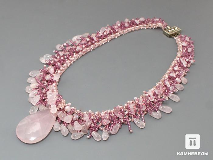 Ожерелье с розовым кварцем, 46-137/7, фото 2