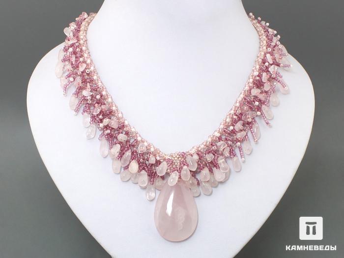 Ожерелье с розовым кварцем, 46-137/7, фото 1