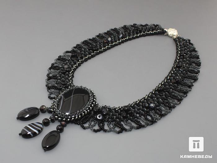 Ожерелье с чёрным агатом, 46-137/8, фото 2