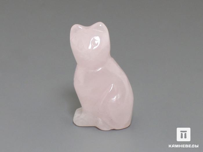 Кошка из розового кварца, 3х1,8х1,3 см, 23-281, фото 1