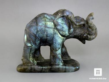 Лабрадор. Слон из лабрадора, 10,7х7,5х4,1 см