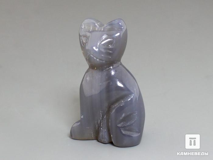 Кошка из серого агата, 3х1,8х1,3 см, 23-288/2, фото 3