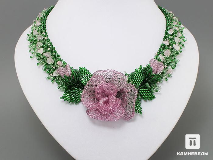 Ожерелье с розовым кварцем, 46-88/132, фото 1