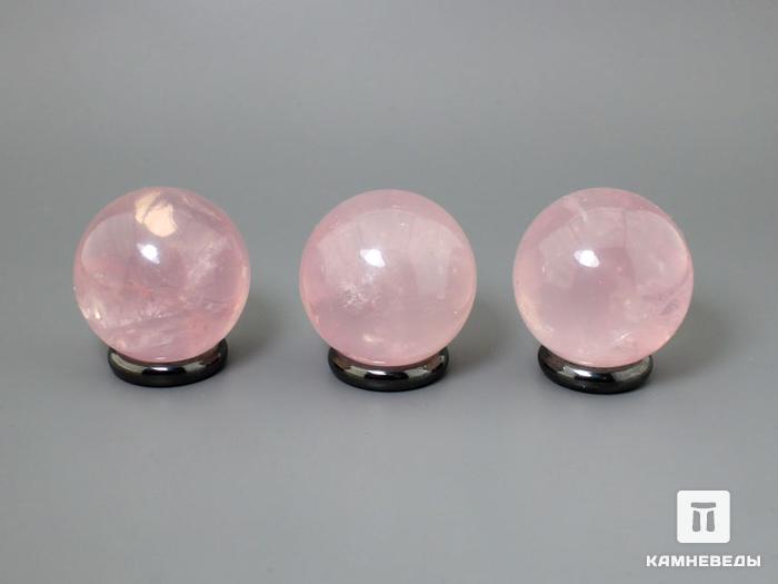 Шар из розового кварца с астеризмом, 36-37 мм, 21-60/11, фото 3