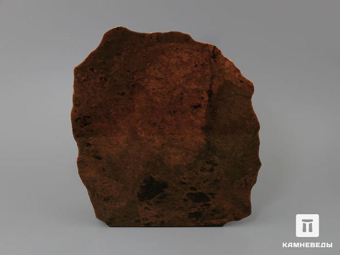 Обсидиан коричневый, полированный срез 14,2х12,8х3,9 см, 11-116/5, фото 1