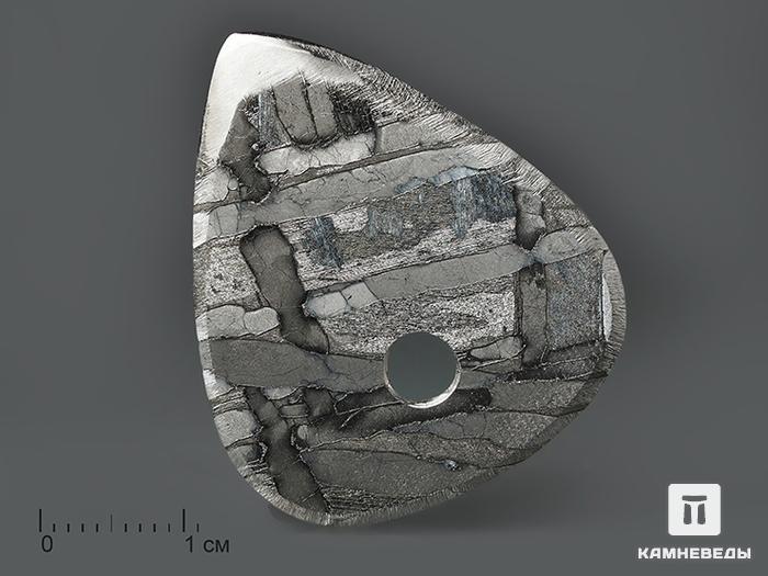 Медиатор из метеорита Сеймчан, 3х2,5х0,2 см, 16-1/3, фото 1