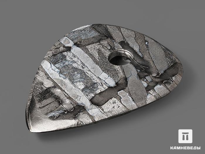 Медиатор из метеорита Сеймчан, 3х2,5х0,2 см, 16-1/3, фото 2