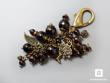 Гранат, Раухтопаз. Брелок для ключей из граната и раухтопаза