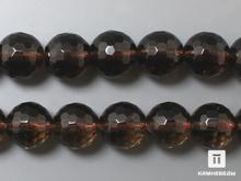 Бусины из дымчатого кварца (раухтопаза), огранка, 39 шт. на нитке, 10 мм