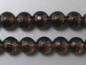 Бусины из дымчатого кварца (раухтопаза), огранка, 37-41 шт. на нитке, 10 мм