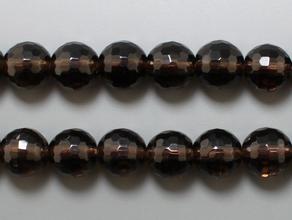 Бусины из дымчатого кварца (раухтопаза), огранка, 46-50 шт. на нитке, 8-9 мм