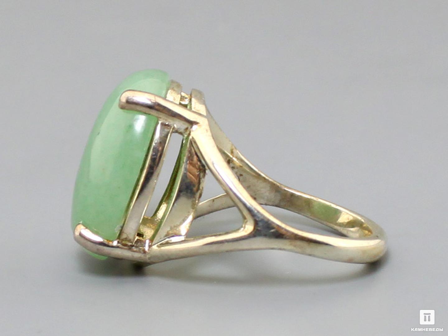 Кольцо «Овал» с авантюрином зеленым, 44-71/1, фото 2