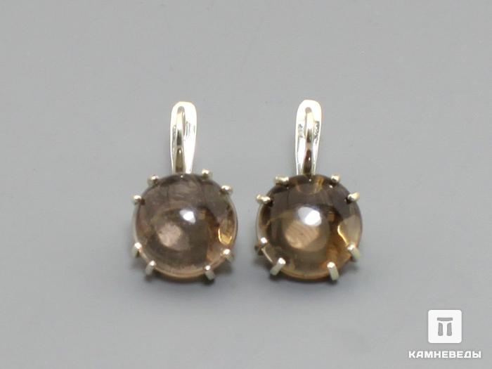 Серьги «Паутинка» с раухтопазом (дымчатым кварцем), 41-87/5, фото 2