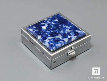 Лазурит. Таблетница с лазуритом, 3,8х3,8х1,6 см