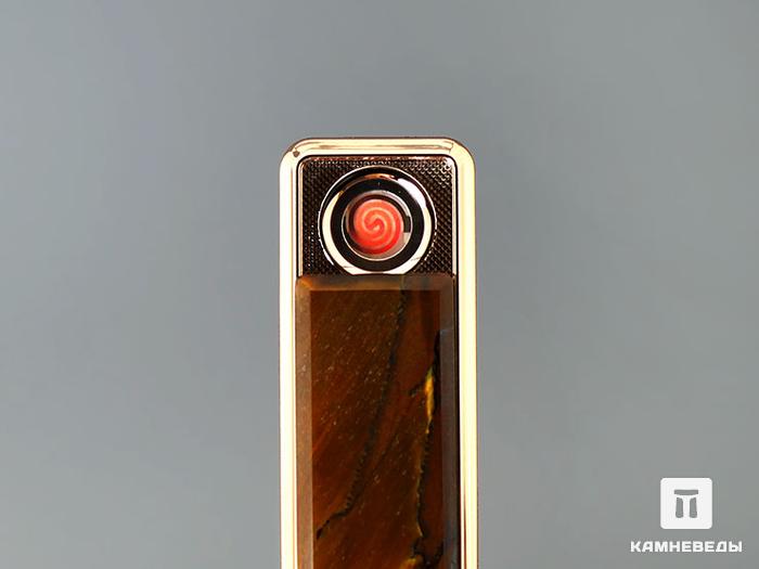 Зажигалка электронная (USB) с тигровым глазом, 25-55, фото 2