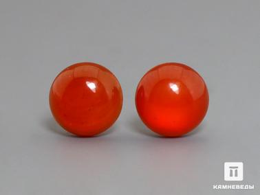 Сердолик. Серьги-пусеты с сердоликом, 8 мм