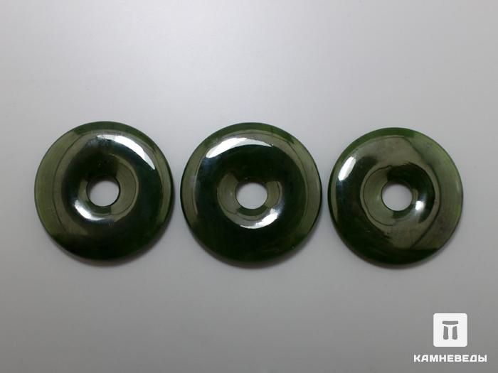 Кулон диск из нефрита зелёного, 4,4х0,6 см, 40-99/15, фото 3