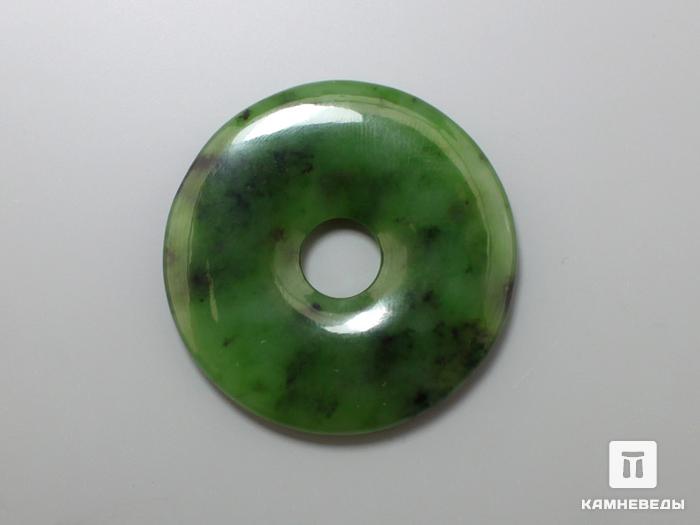Кулон диск из нефрита, 4,3х0,5 см, 40-114/26, фото 2