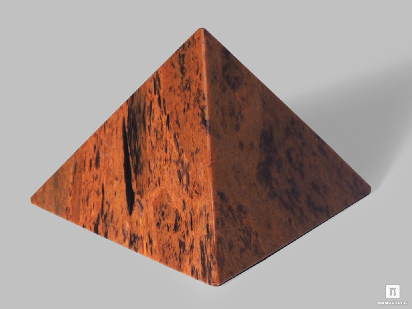Пирамида из коричневого обсидиана, 9х9х6,5 см пирамида из коричневого обсидиана 7х7х5 см
